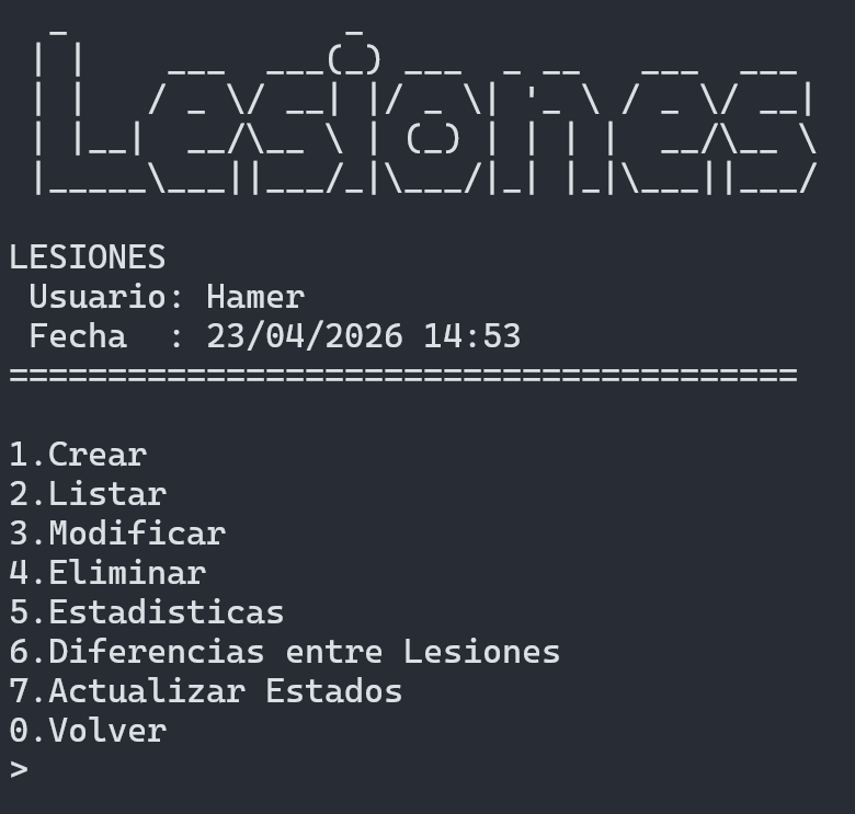 Gestión de lesiones