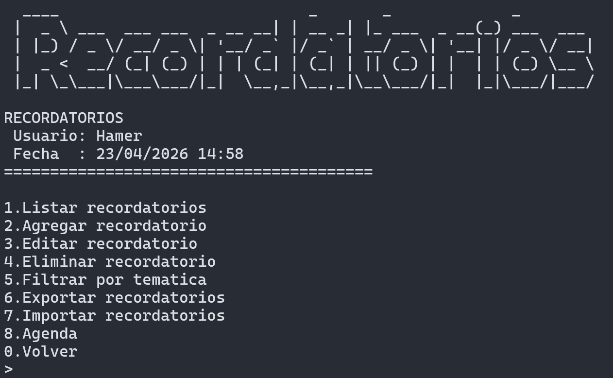 Recordatorios