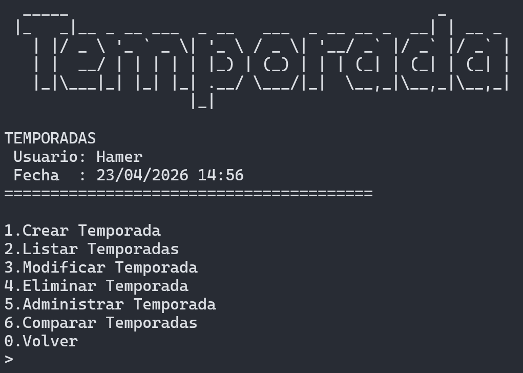 Gestión de temporadas